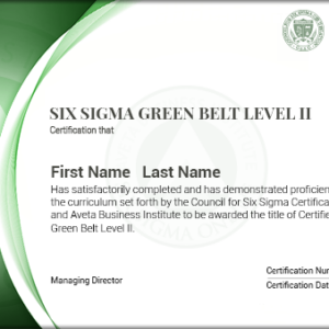 Six Sigma Green Belt Level II Certification
