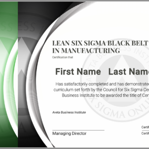 Lean Six Sigma Black Belt Certification in Manufacturing