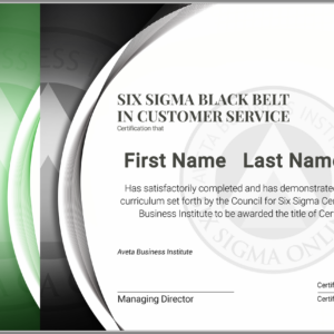 Six Sigma Black Belt Certification in Customer Service