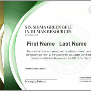 Six Sigma Green Belt Certification in Human Resources (HR)