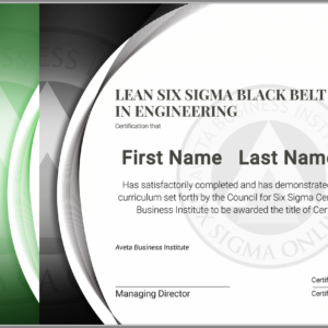 Lean Six Sigma Black Belt Certification in Engineering