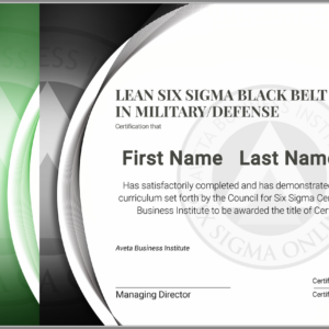 Lean Six Sigma Black Belt Certification in Military/Defense