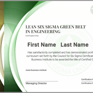 Lean Six Sigma Green Belt Certification in Engineering