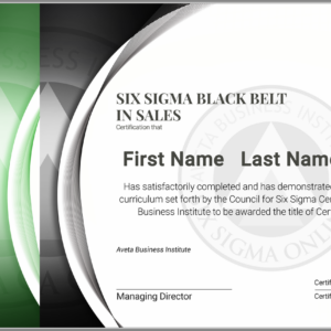 Six Sigma Black Belt Certification in Sales