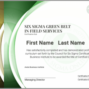 Six Sigma Green Belt Certification in Field Services