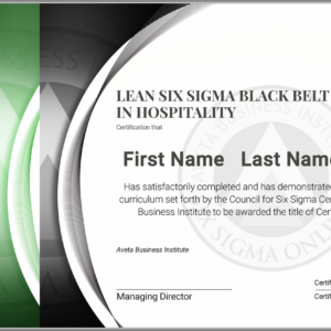 Lean Six Sigma Black Belt Certification in Hospitality