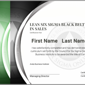 Lean Six Sigma Black Belt Certification in Sales