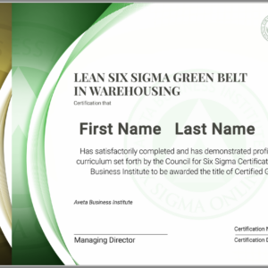 Lean Six Sigma Green Belt Certification in Warehousing