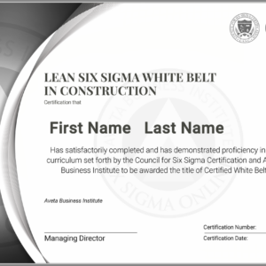 Lean Six Sigma White Belt Certification in Construction