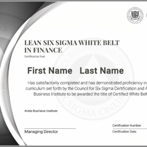 Lean Six Sigma White Belt Certification in Finance
