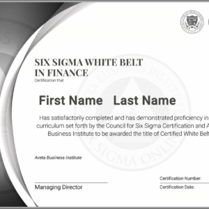 Six Sigma White Belt Certification in Finance