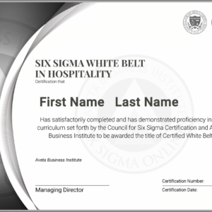 Six Sigma White Belt Certification in Hospitality