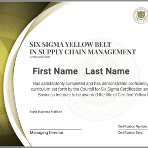 Six Sigma Yellow Belt Certification in Supply Chain Management